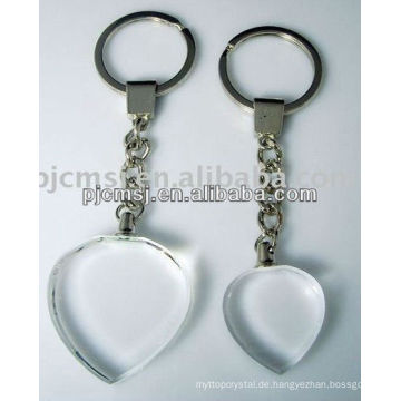 Herzform Kristall Keychain mit personalisiertem Logo für Firmenkundengeschenke .blank Kristallkeychain